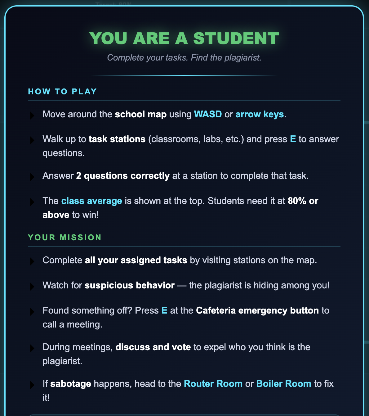 Student role view